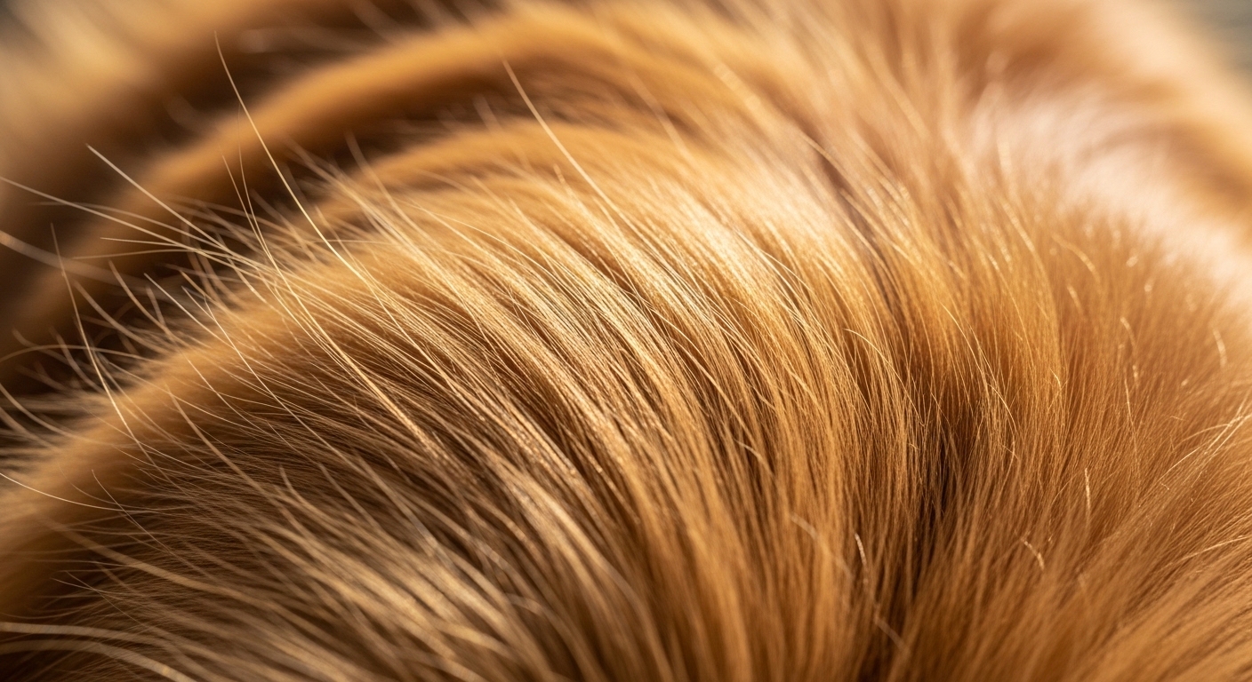 Close-up of a shiny and healthy dog coat