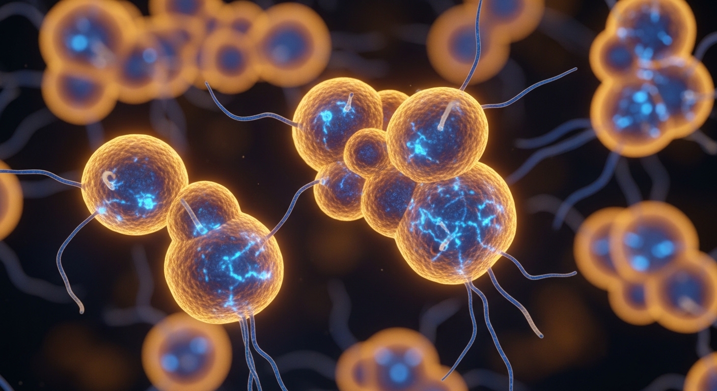 Artistic rendering of diverse gut bacteria microbiome
