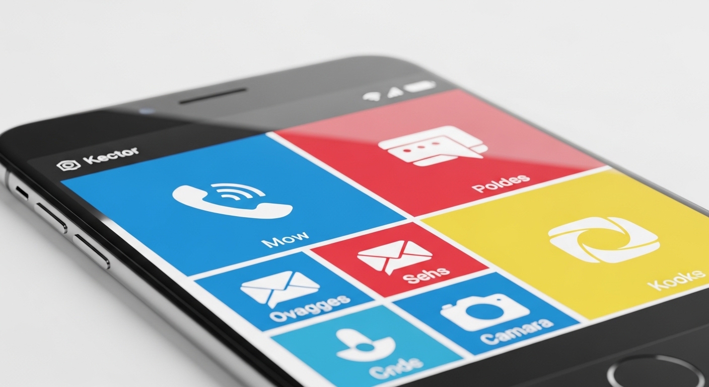 Clean flat design interface on modern smartphone