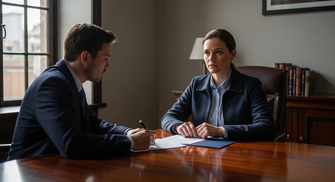 Candidate facing examiner in formal Knowledge test setting