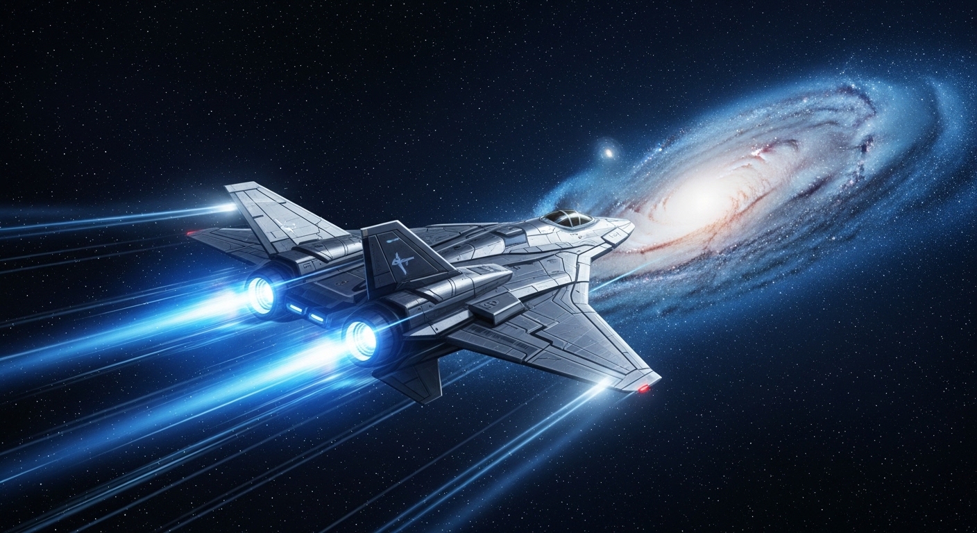 Spacecraft traveling near light speed through stars