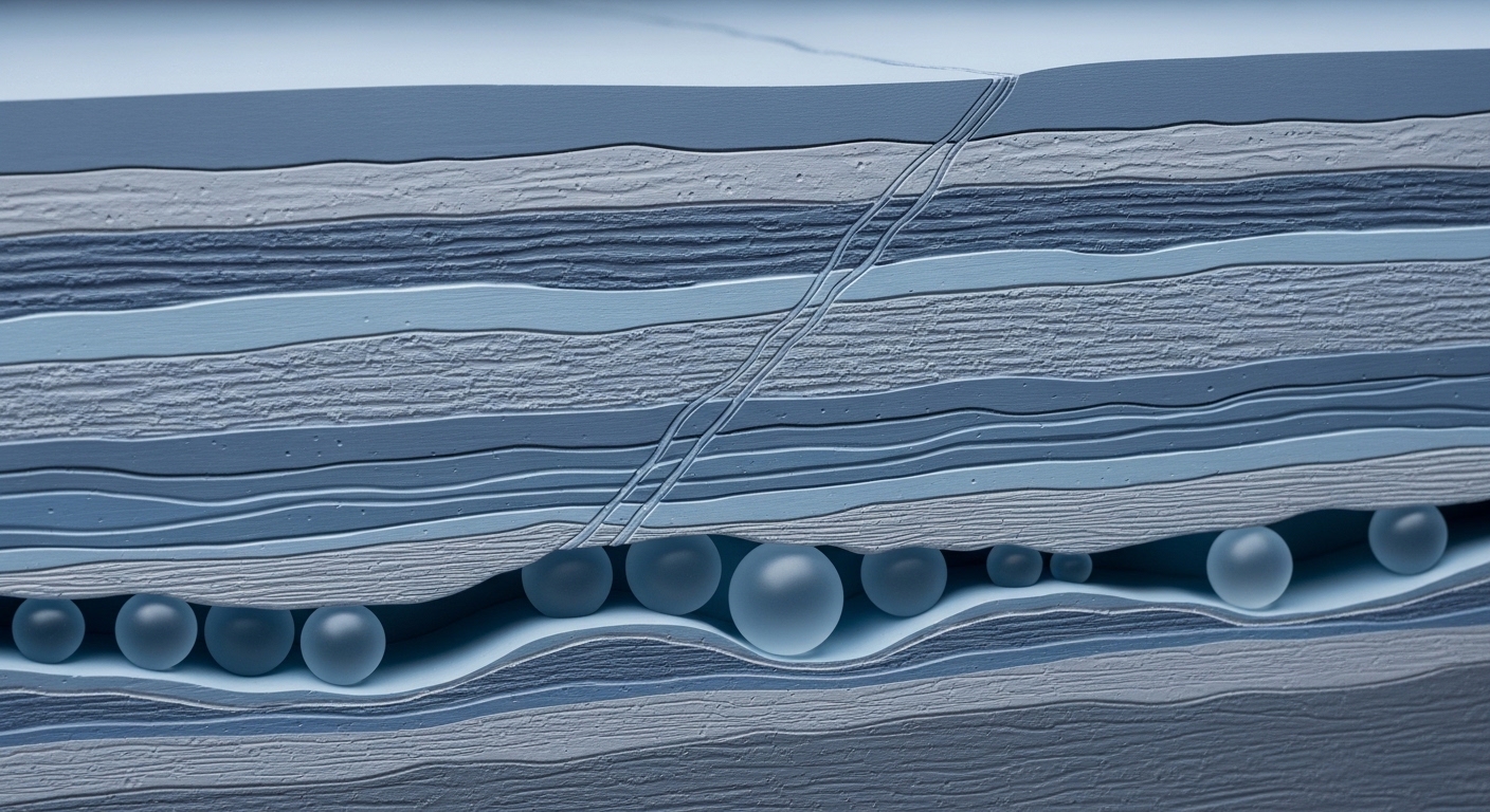 Underground rock layers showing natural hydrogen gas pockets