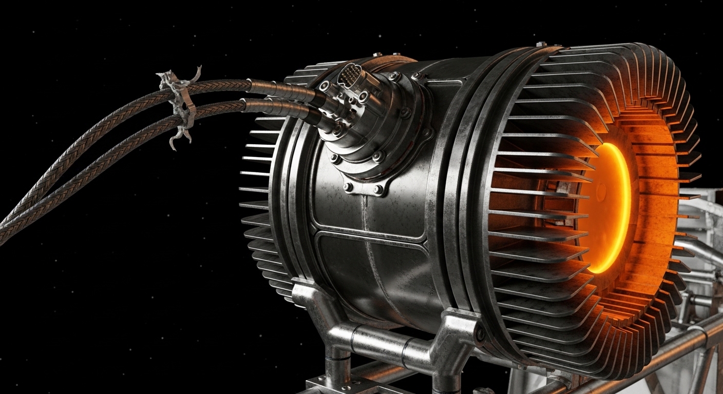 RTG power unit mounted on deep space probe