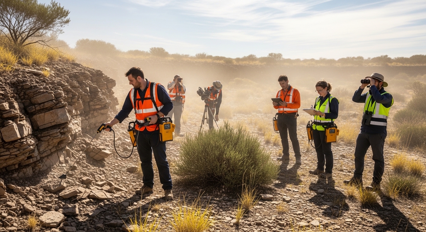 Scientists testing for natural hydrogen gas at a geological site