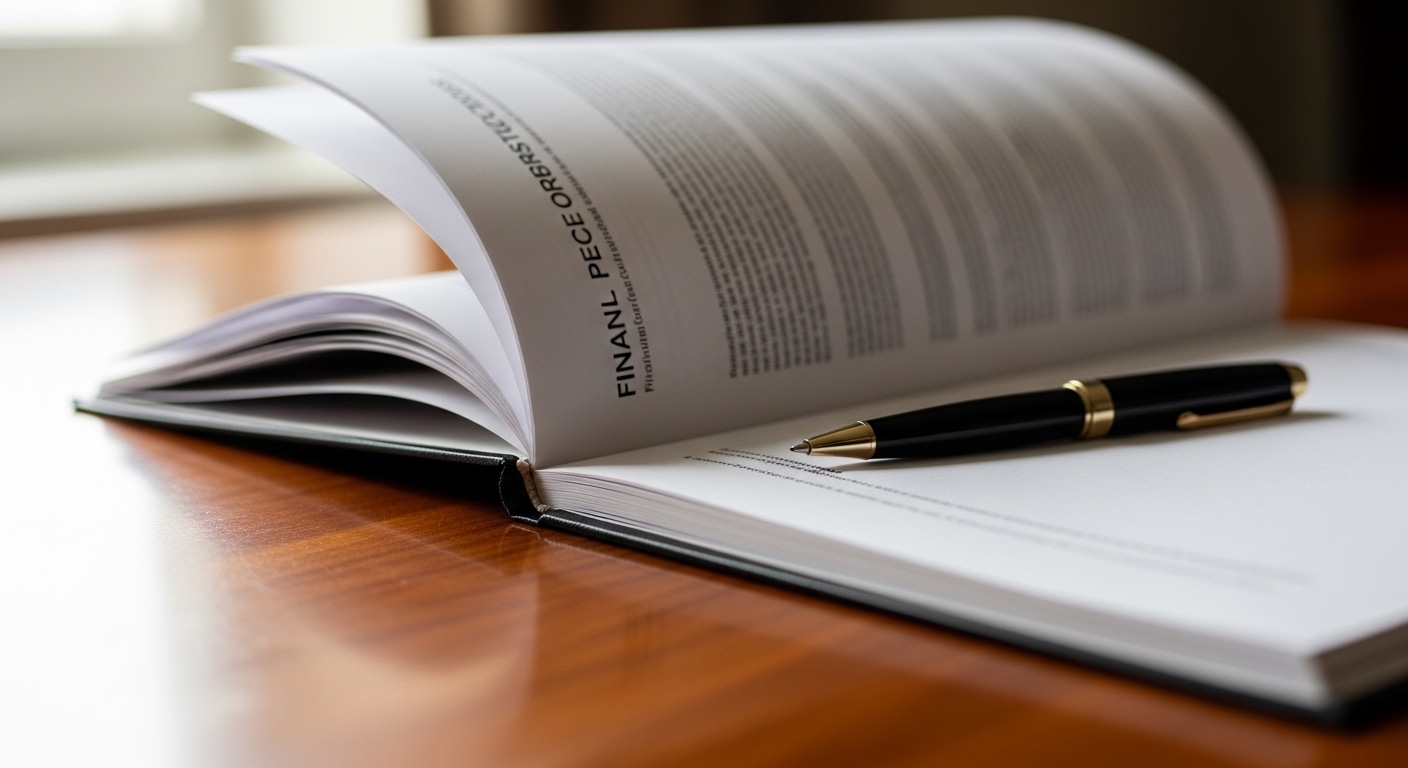 Financial prospectus document open on a desk