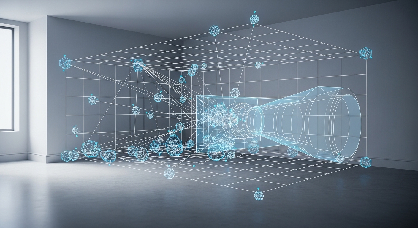 Diagram showing AR feature tracking points in a room