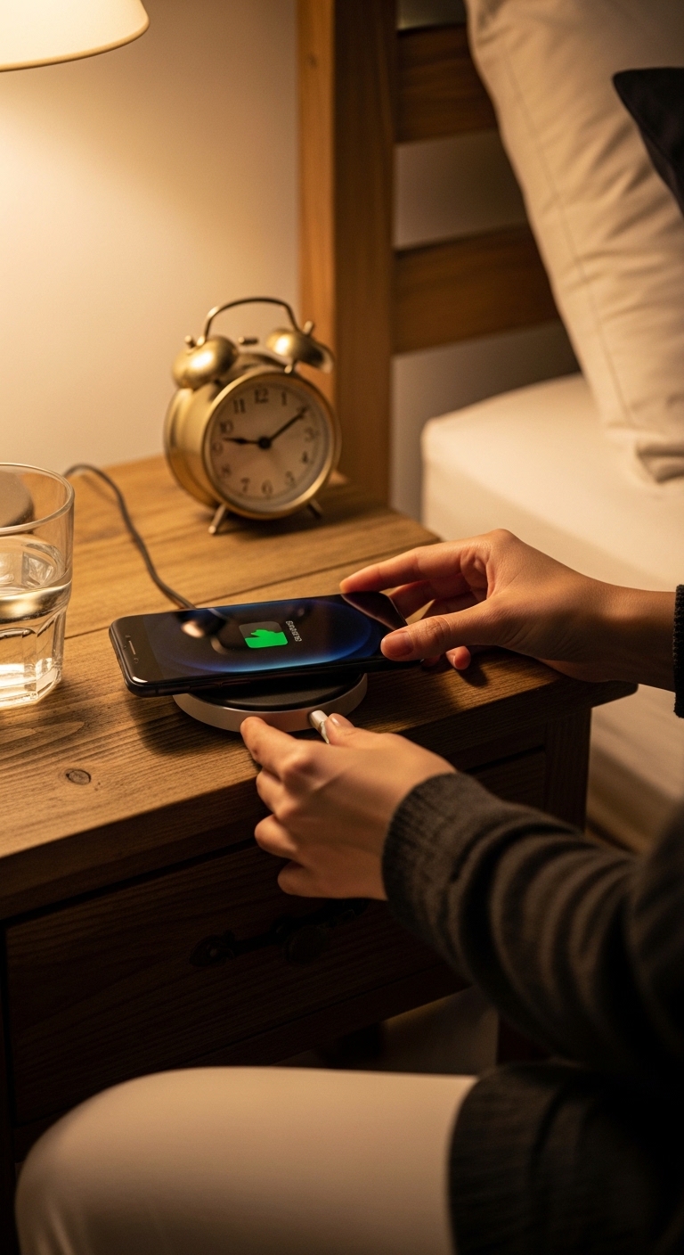 Smartphone wird sicher auf zertifiziertem Ladegerät geladen
