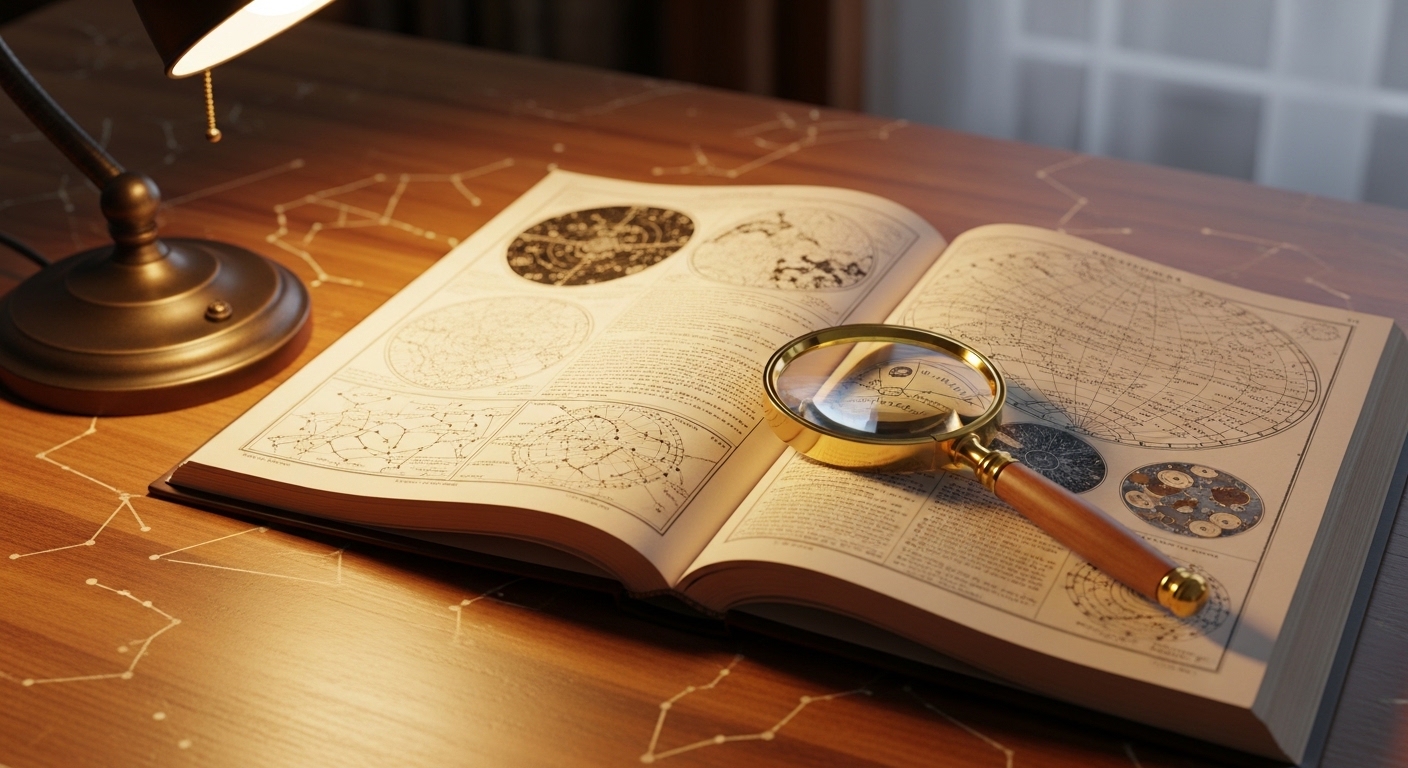 Vintage astronomy catalog with handwritten notes