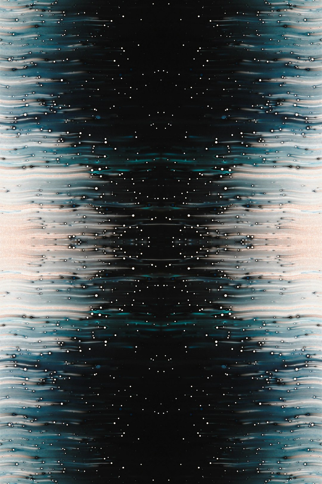 Glowing smartphone with data streams, vertical format