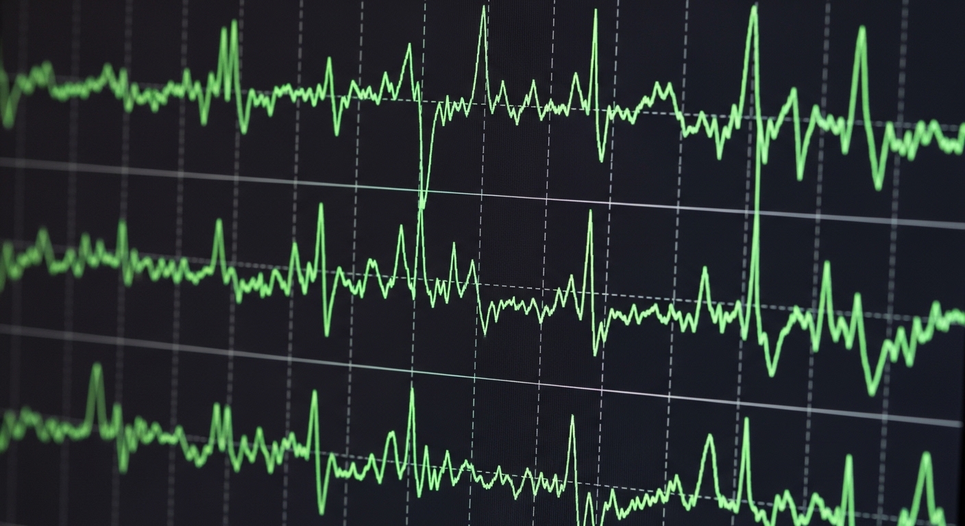 Leitura de EEG mostrando ondas delta do sono profundo