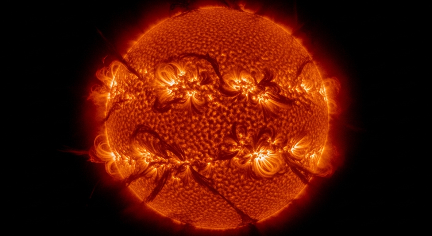 太陽表面の粒状斑と対流の様子