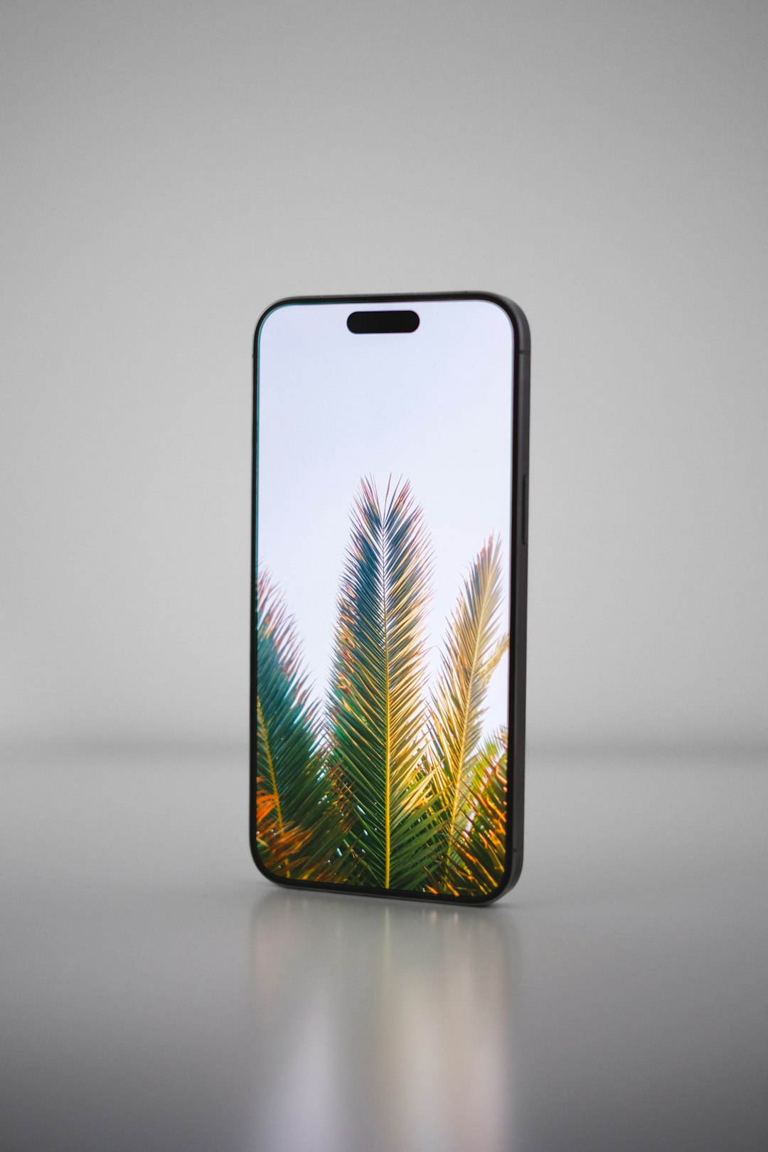 Smartphone with locked social media feed, vertical format