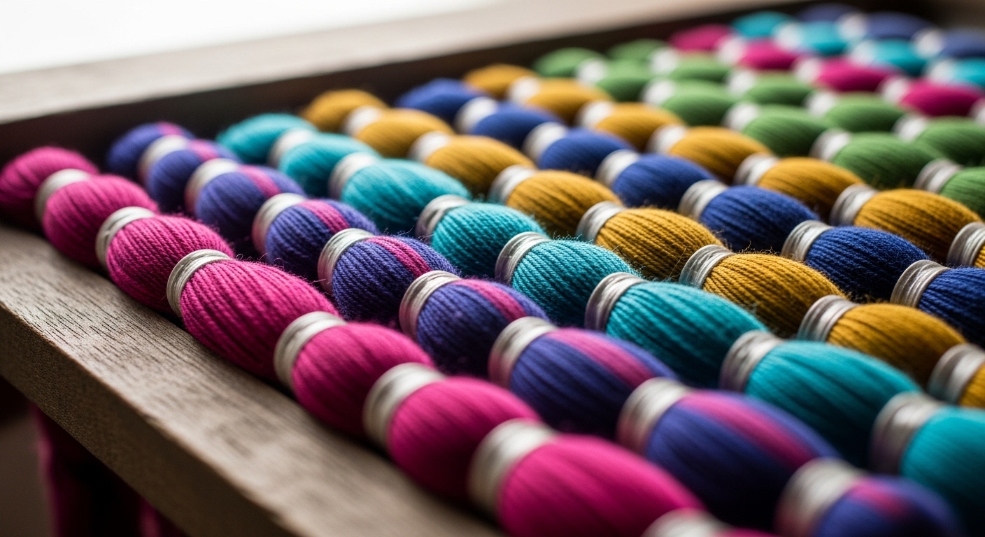 Ikat threads bound before dyeing process