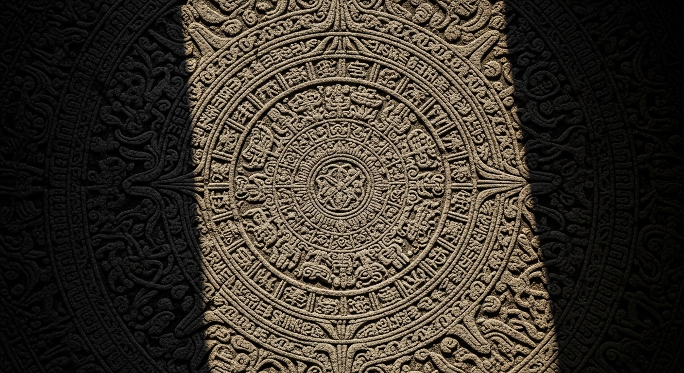 Ancient stone astronomical calendar with lunar markings