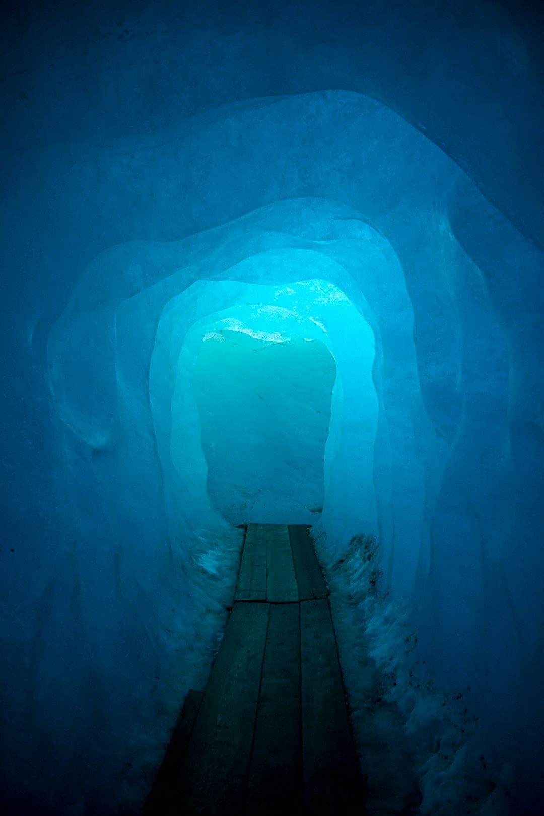 Vertical view of brinicle from seafloor looking upward