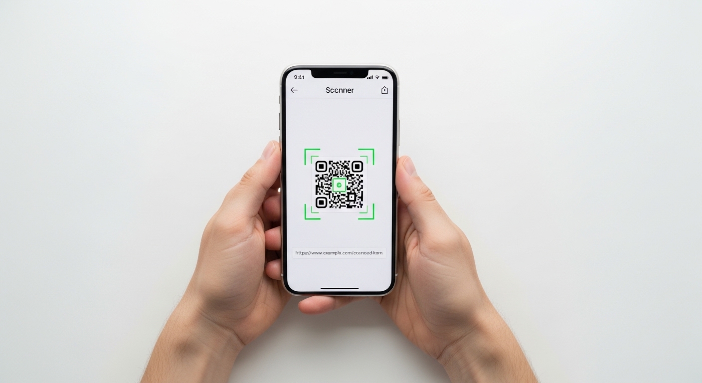 Pratinjau URL saat memindai kode QR di smartphone