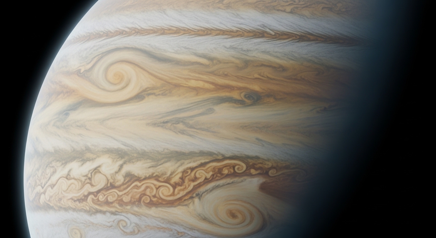 金星を覆う硫酸の雲の拡大イメージ