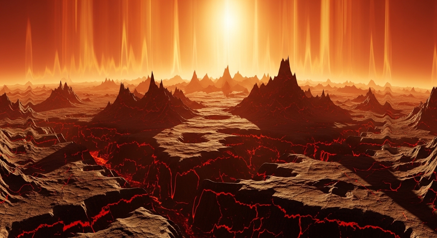 金星の灼熱の地表を想像したイメージ