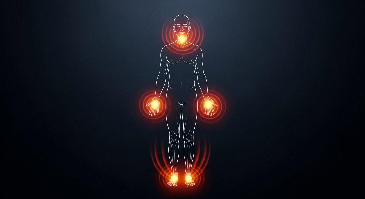 Diagrama das zonas de dissipação de calor do corpo humano