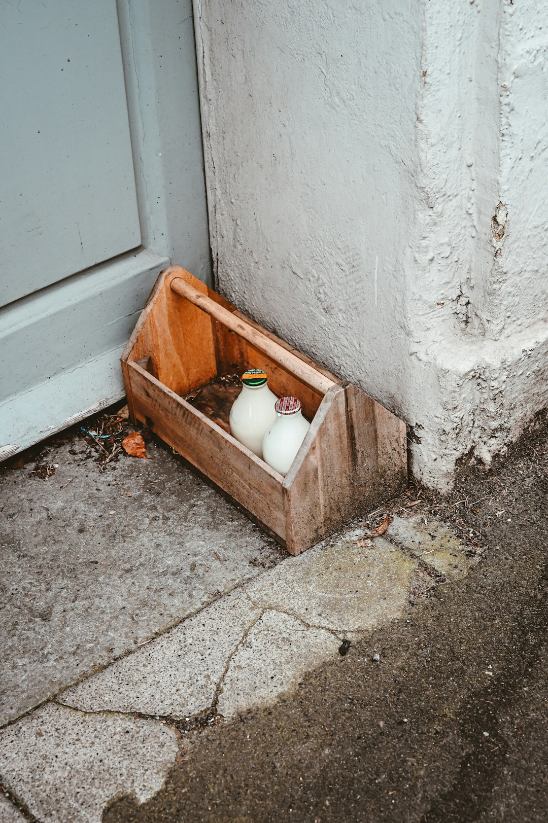 Delivered package on a quiet residential doorstep