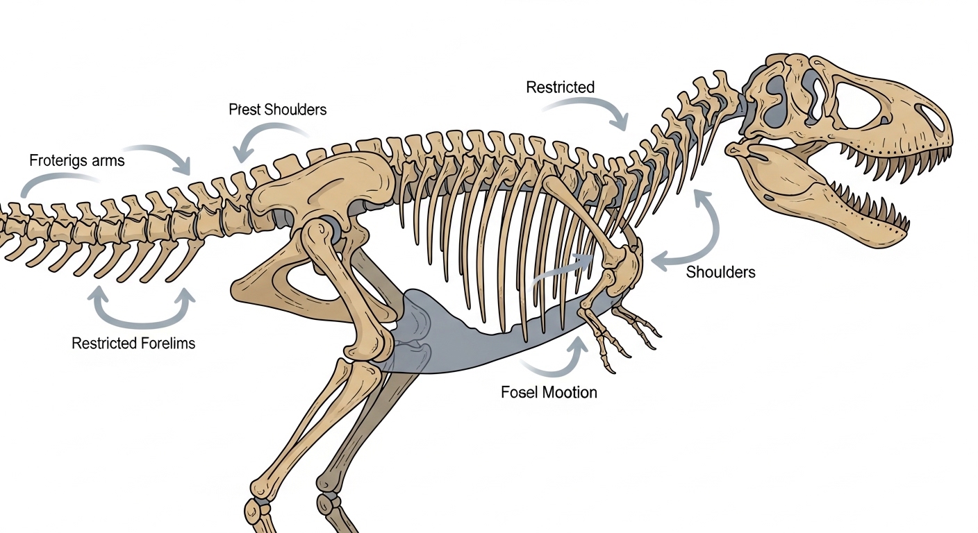 Diagrama do alcance dos braços do T-Rex