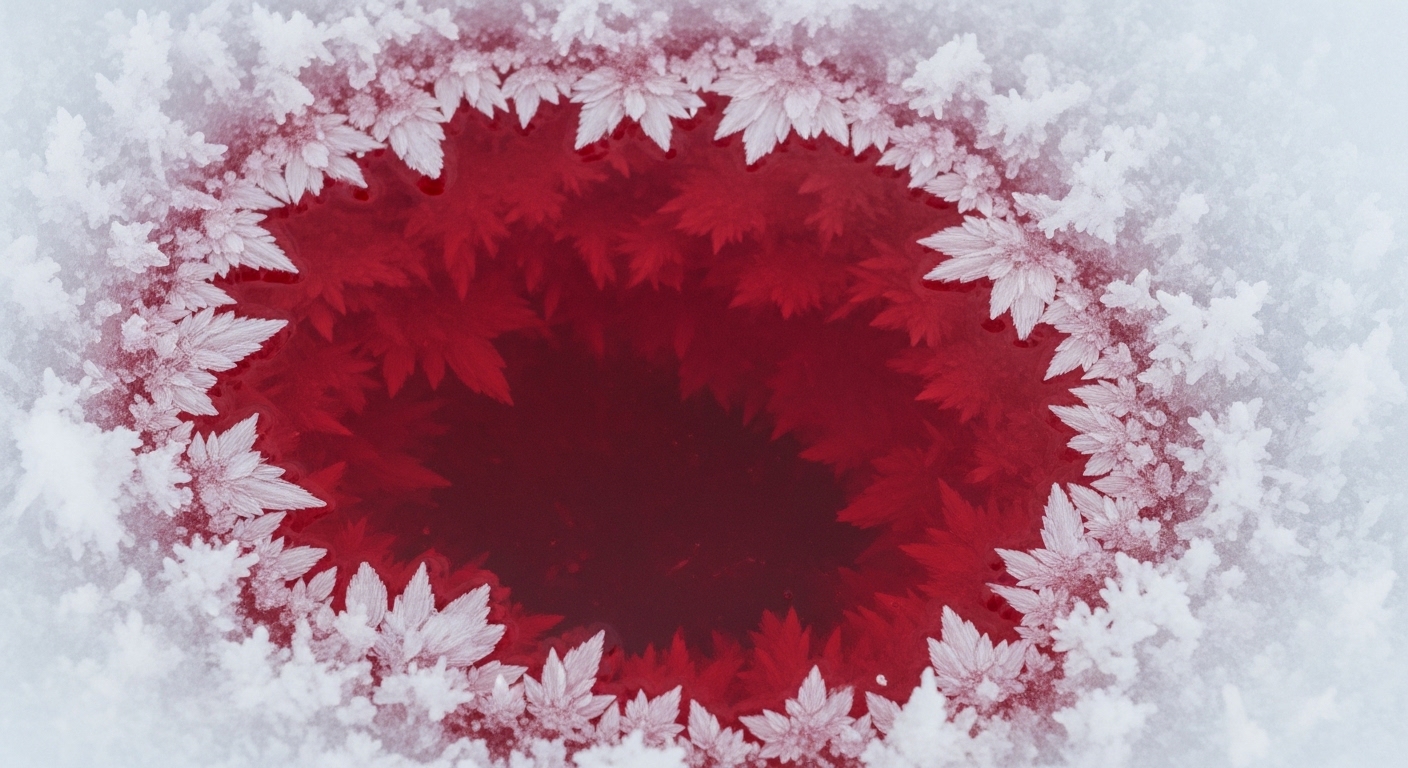 Close-up of red brine water on Antarctic ice