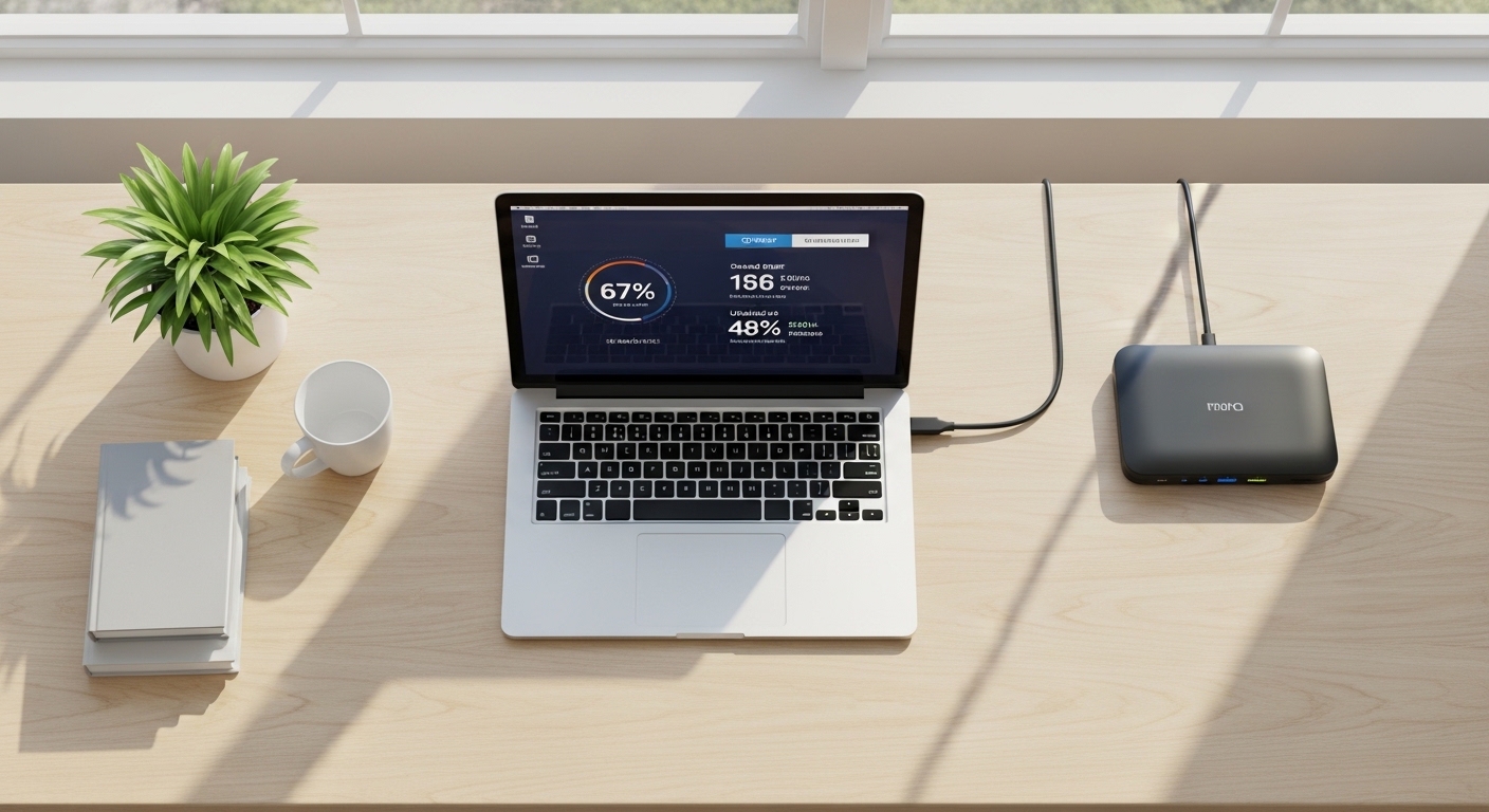 Test de débit en filaire sur un ordinateur portable