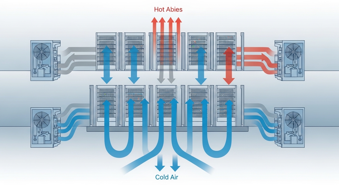 Schéma du système de refroidissement d'un datacenter
