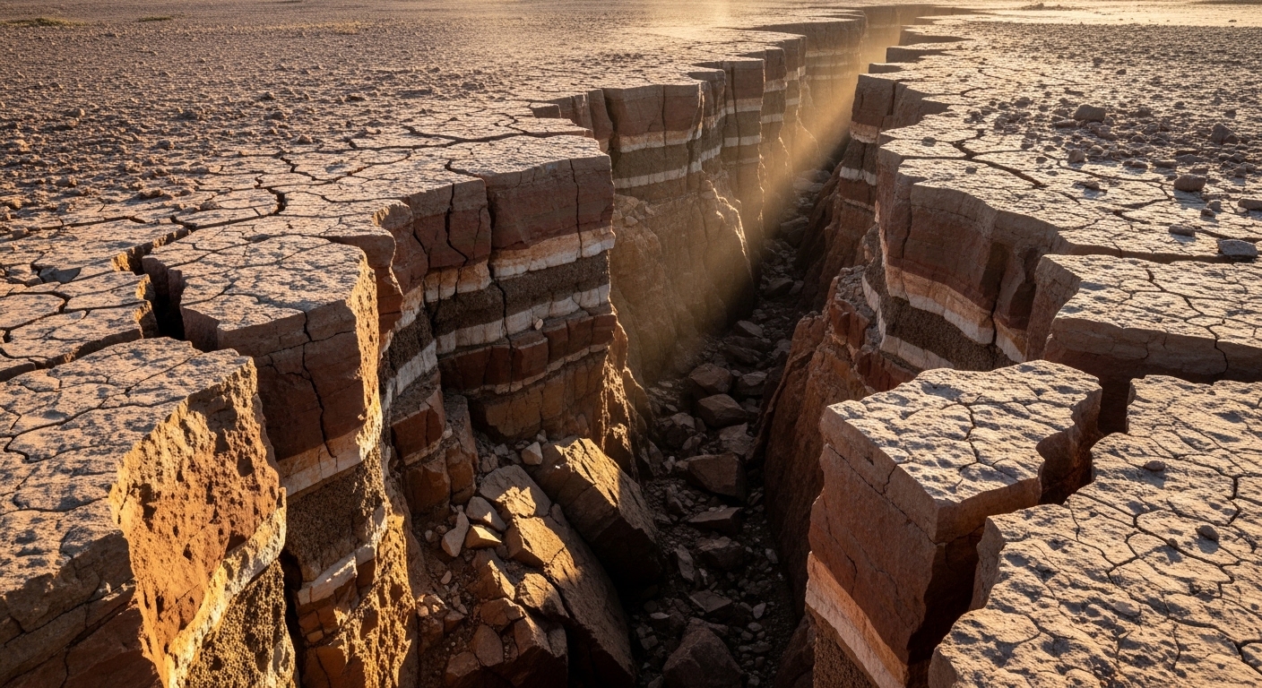 Rachadura geológica no deserto da Etiópia