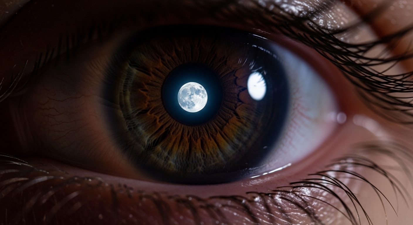 Menschliches Auge spiegelt Vollmond wider