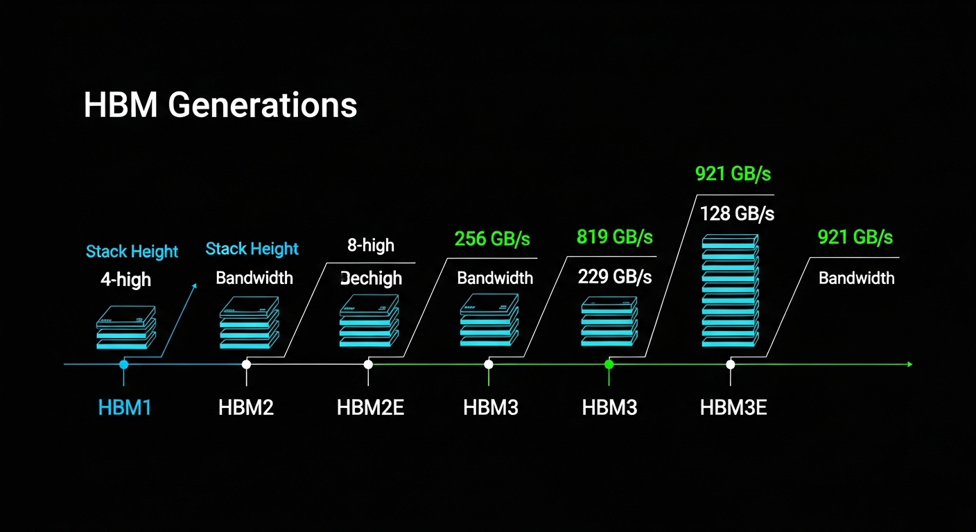 HBM memory generations timeline diagram