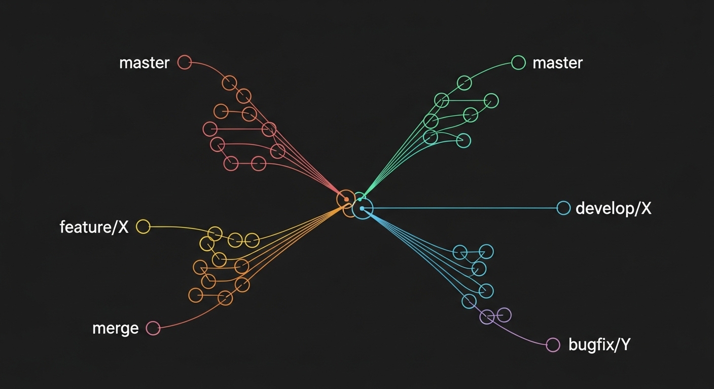 Git repository branch diagram visualization