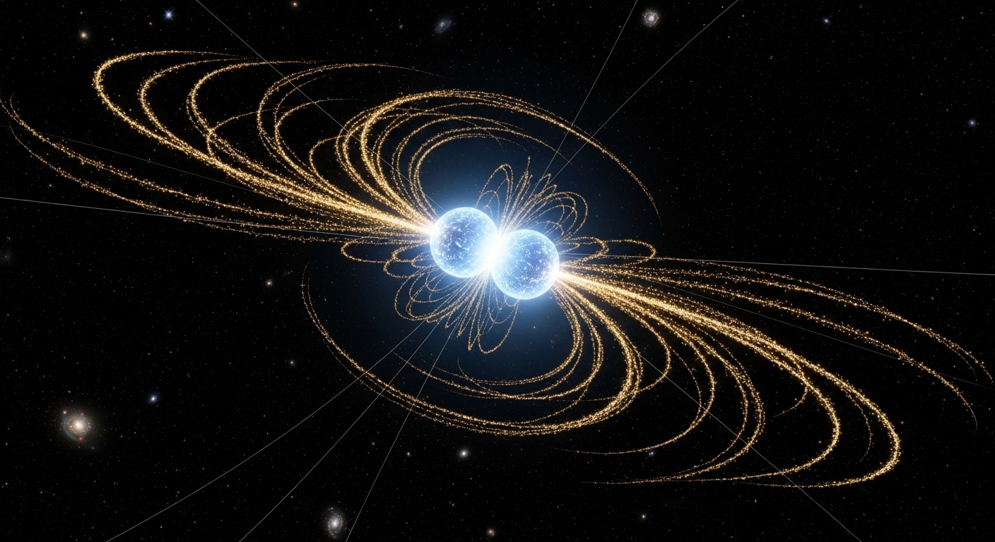 Visualization of two neutron stars colliding in space