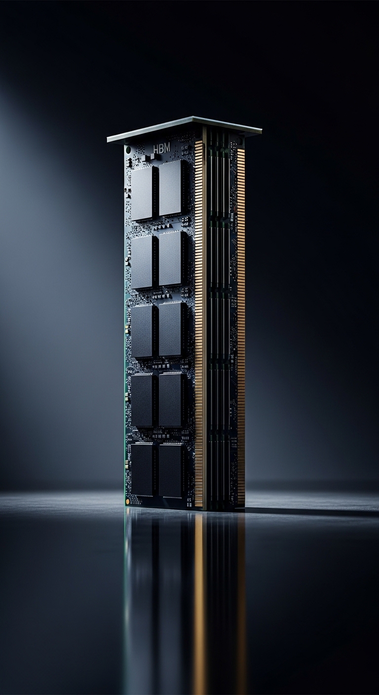 HBM memory stack module vertical product shot