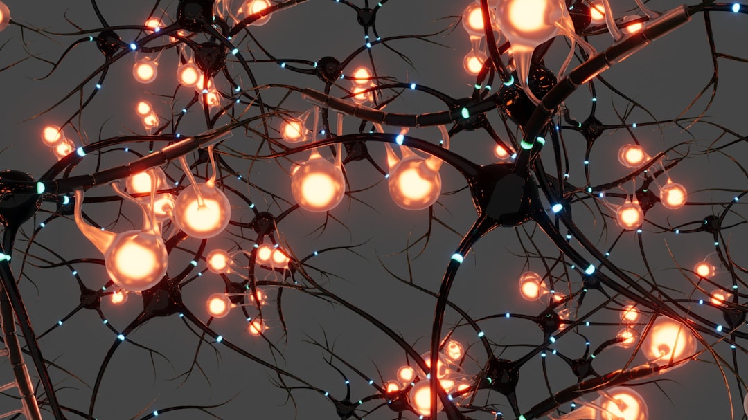 Neurônio único com conexões sinápticas bioluminescentes