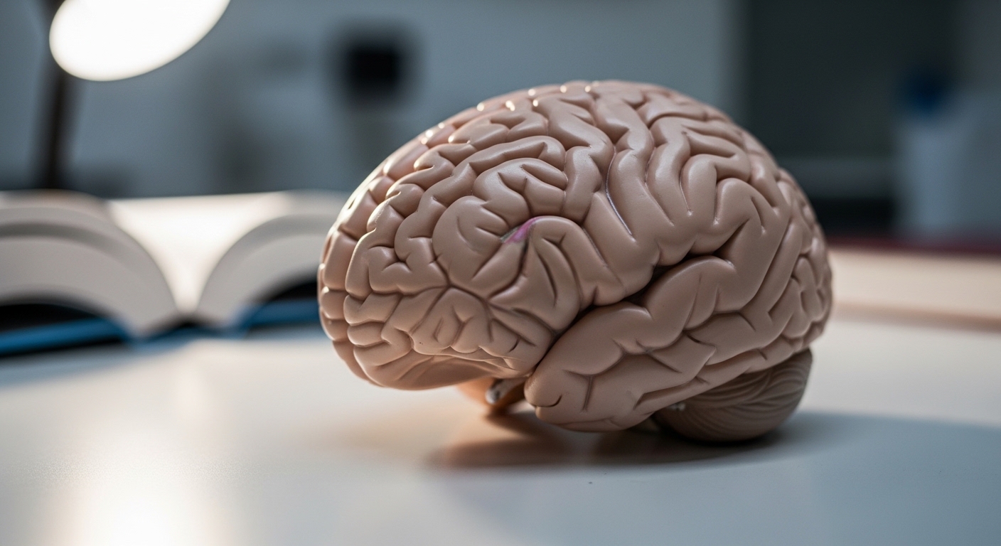 Brain model highlighting memory regions