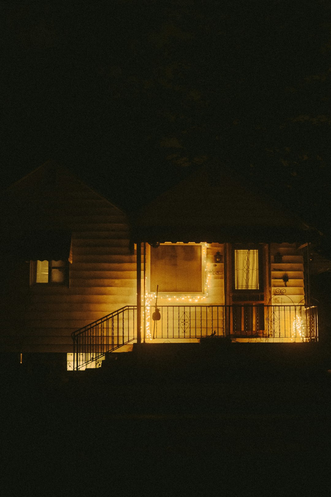 Food delivery bag on doorstep at night