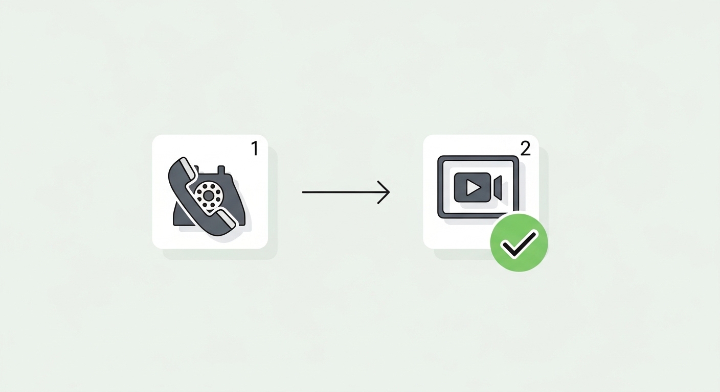 Two-step verification flow diagram for calls