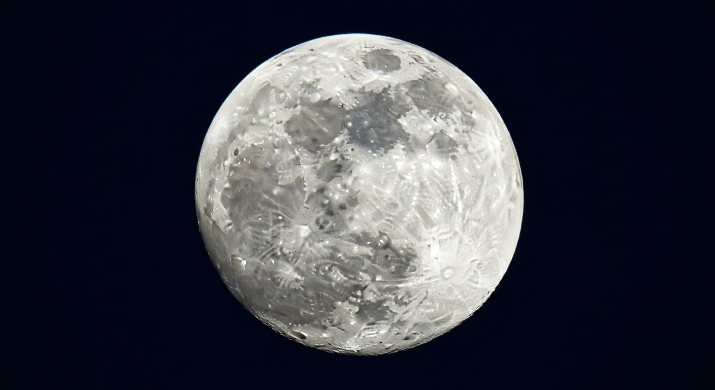 Lua cheia isolada no céu escuro sem referências visuais