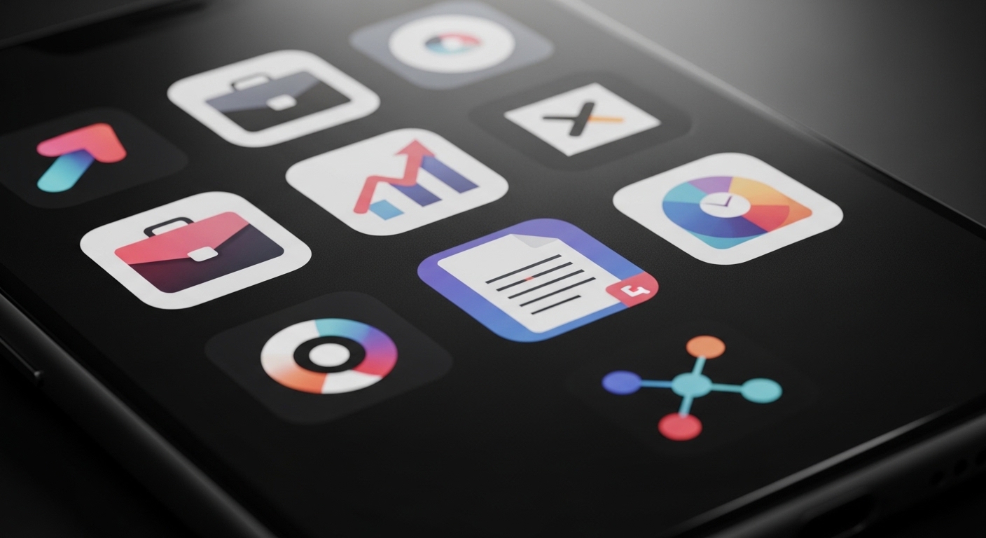 Smartphone showing multiple freelance platform apps