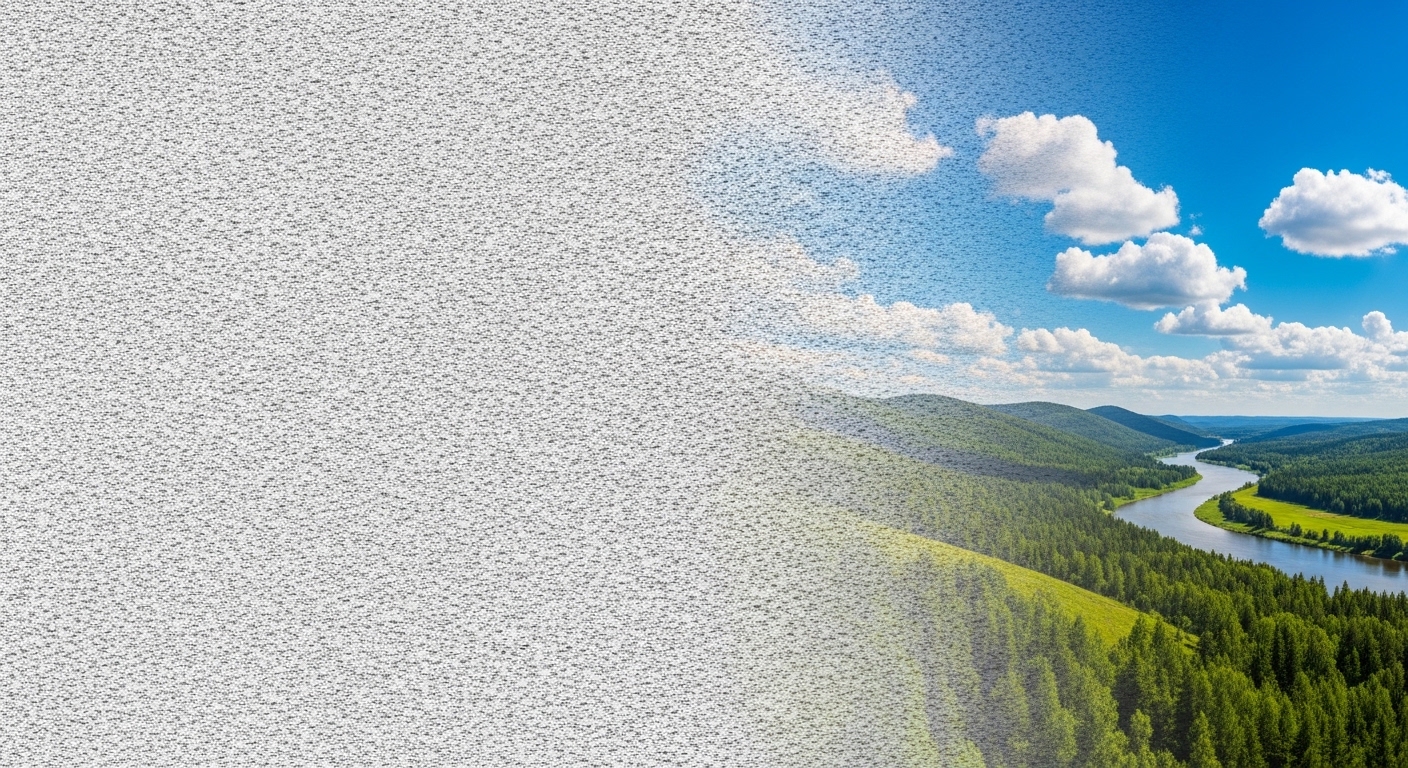 Diffusionsprozess von Rauschen zu fertigem Bild