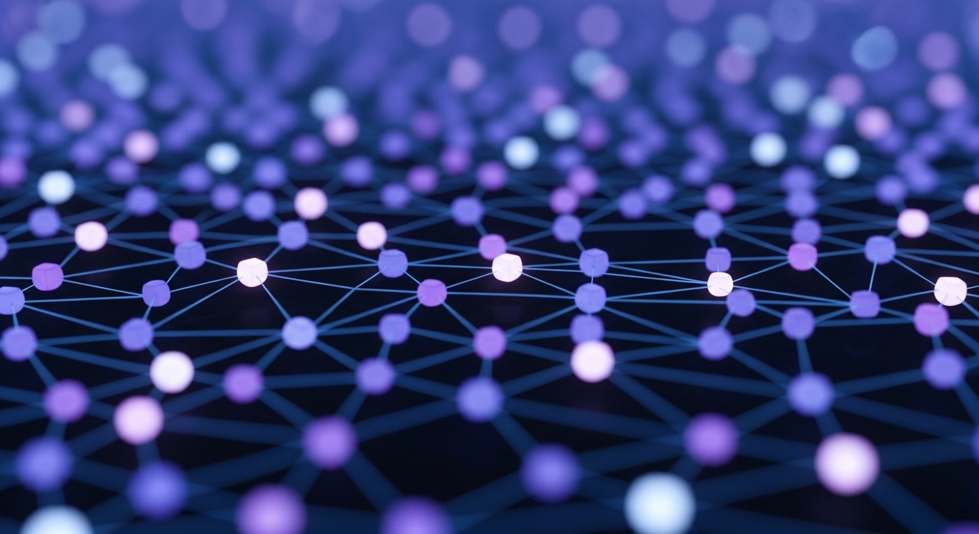Neuronales Netz mit Verbindungen und Knoten visualisiert