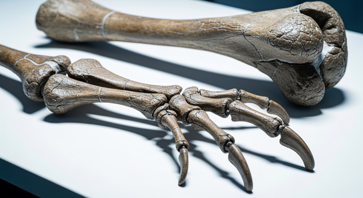 Fossile des membres antérieurs du T-Rex en gros plan