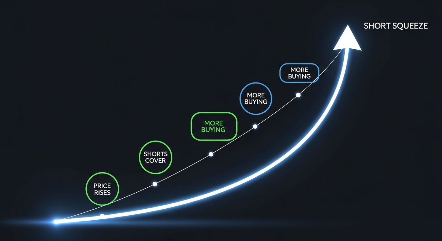 Short squeeze cycle diagram with spiral arrow