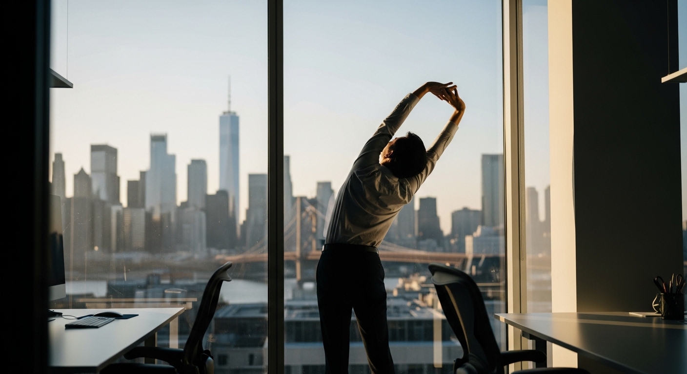 Pause active près d'une fenêtre de bureau