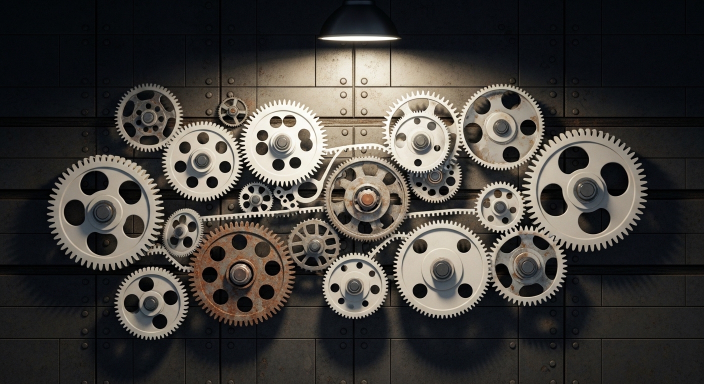 Interconnected gears representing organizational dynamics
