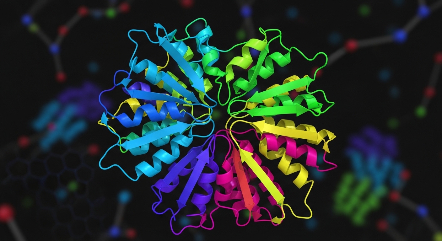 Visualización 3D de estructura de proteína plegada