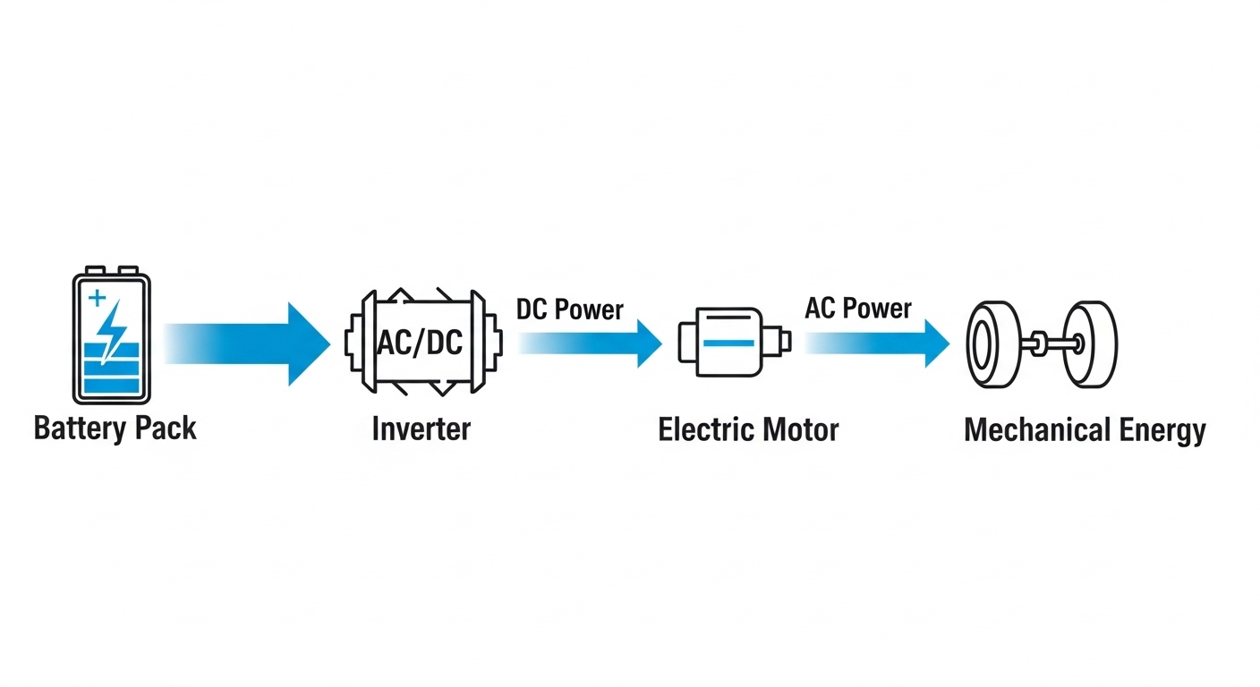 Diagram alur energi sistem penggerak mobil listrik
