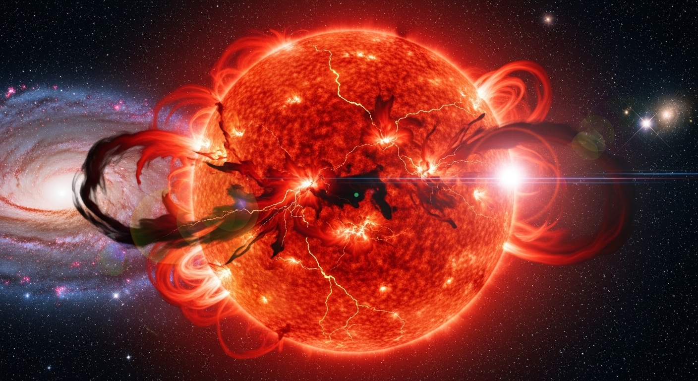 Estrella supergigante roja en colapso antes de supernova