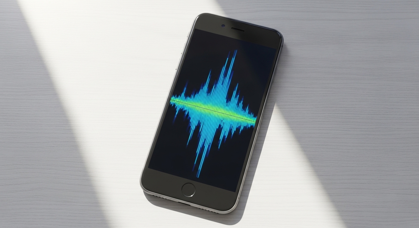 Sound wave visualization on a smartphone screen